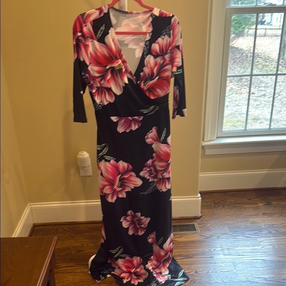 Floral Black Maxi Dress